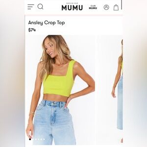 Show Me Your Mumu Citrine Crop Top- Large
